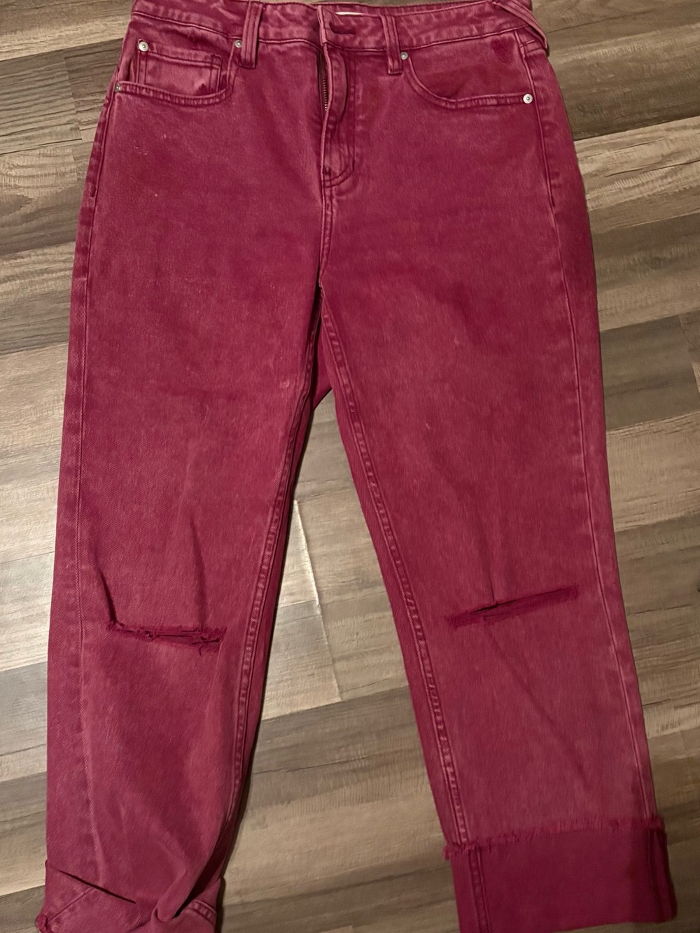 Women's High-Rise Red Mom Jeans